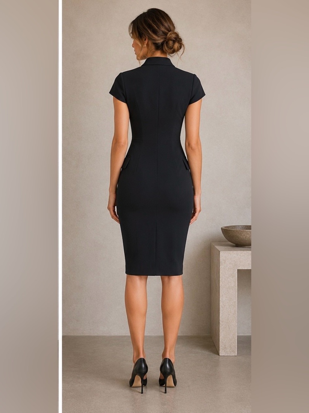 Alexander, McQueen‘s sleeveless double breasted tuxedo dress EUC - Picture 3 of 11